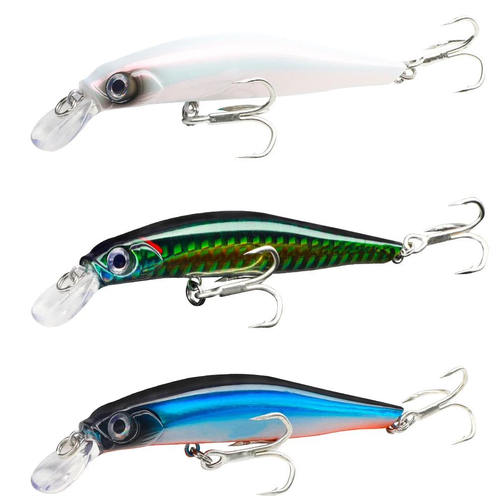 HONOREAL 80mm 8g Luminous Long Cast Hard Artificial Fishing Lures Minnow Type