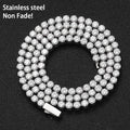 4mm Stainless Steel 5A Zircon Easy Clasp No Fade 4mm 16" 18" 20" 24" 18K Real Gold Plating Tennis Chain Iced Out Necklace