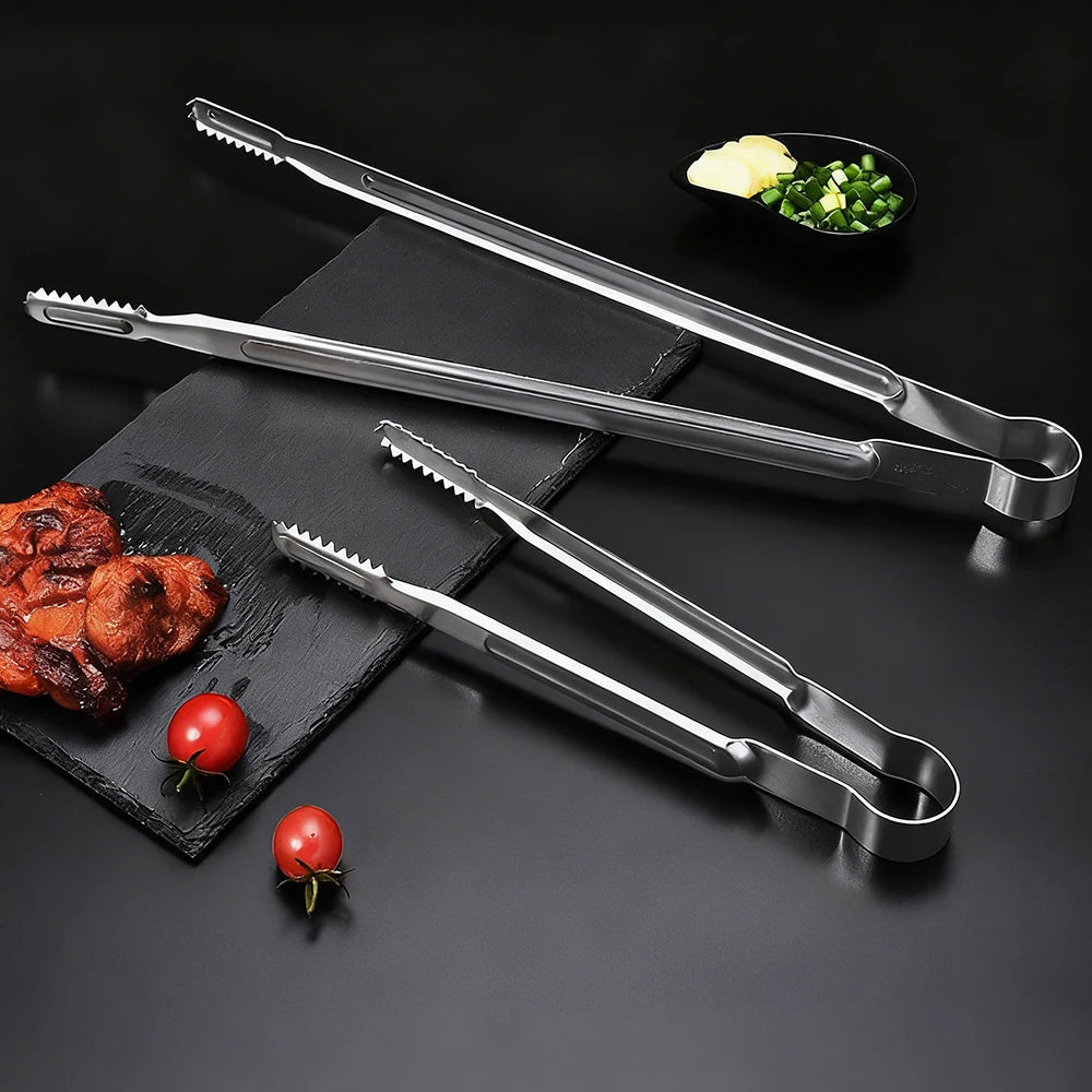 9.8'' 15.6'' INCH Kitchen Tongs Stainless Steel Cooking Food Tongs Outdoor Barbeque Grilling Salad Fish Thick Steak