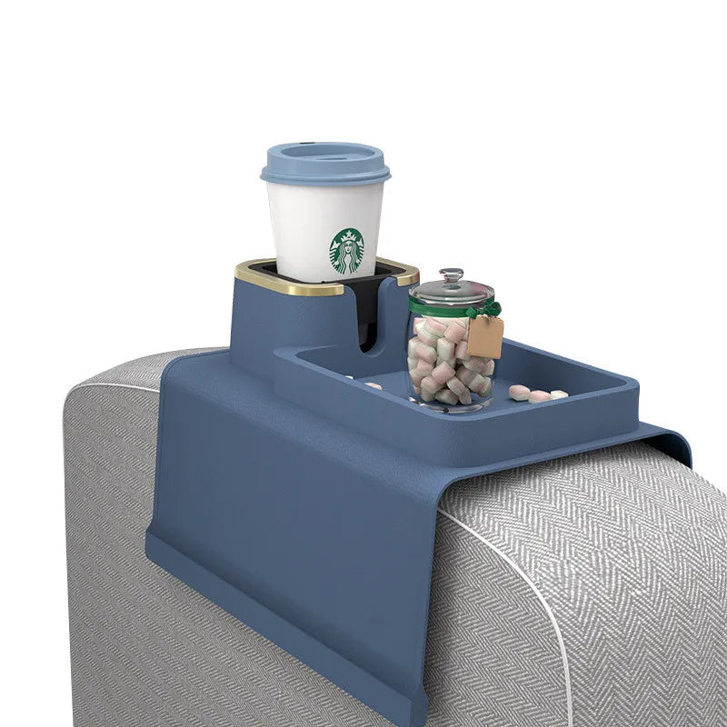 Hugebirds No Spills Silicone Couch Cup Holder Reusable Coffee Cup Holder  Anti-Slip Stain Resistant Couch Armrest Tray Table