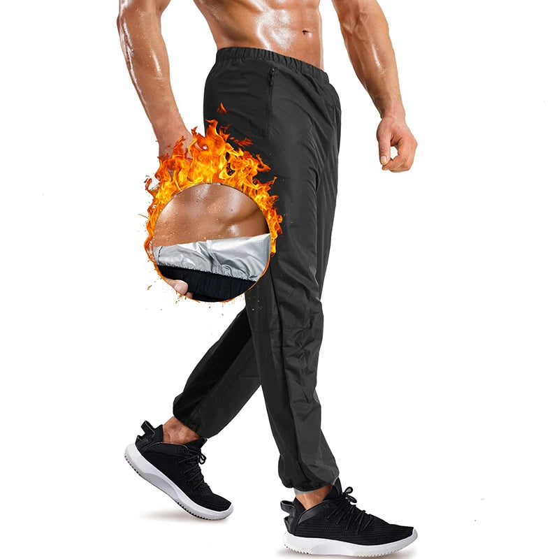 Wholesale Sweat Pants High Waist Trainer Fitness Men Weight Loss Slimming Sauna Sweat Pants