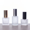 Refillable 10ml 15ml Square or Round Mini Frosted Glass Perfume Bottle with Fine Mist Spray Top