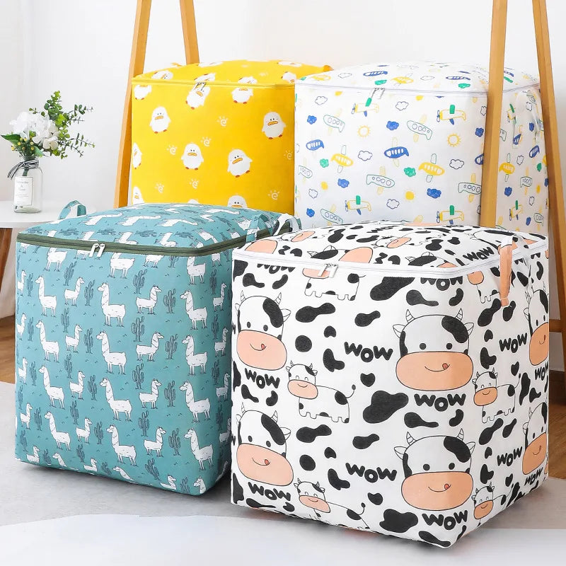 Large Household Waterproof Oxford Travel Bag Fashion Cartoon Patterned Used for Storing Dirty Clothes and Clean Clothes