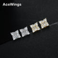 E087 Bling Bling Geometric Stud Earring for Women Brass Silver Plated Zircon Anniversary Fashion  Gift Jewelry
