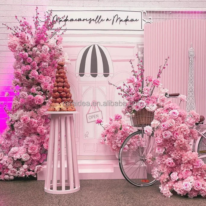 Pedestal Round Pillar Cylinder Party Supplies Wedding Decoration Display Stand Cake Flower Desert Stand Table Pink Plinth
