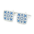 Wholesale Blue Floral Classic Elegant Cufflinks Custom Mens Suit Shirt Fashion Accessory Wedding Tuxedo Trendy Jewelry Gift