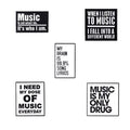 Music Slogan Brooch Lapel Pin for Music Lovers Wholesale Simple Black and White Music Pins Enamel