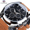 Forsining Men Automatic Mechanical Watches Black Dial Mens Wrist Watch Fashion Calendar Genuine Leather Clock Relogio Masculino