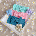 3pcs Newborn Kids Handmade Cable Knit Wide Nylon Headbands Knotted Hair Bow Ribbed Headband Children Girls Hair Accessories