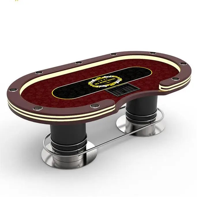 YH Deluxe Double Layer LED Design Texas Holden Poker Table With Customized Service