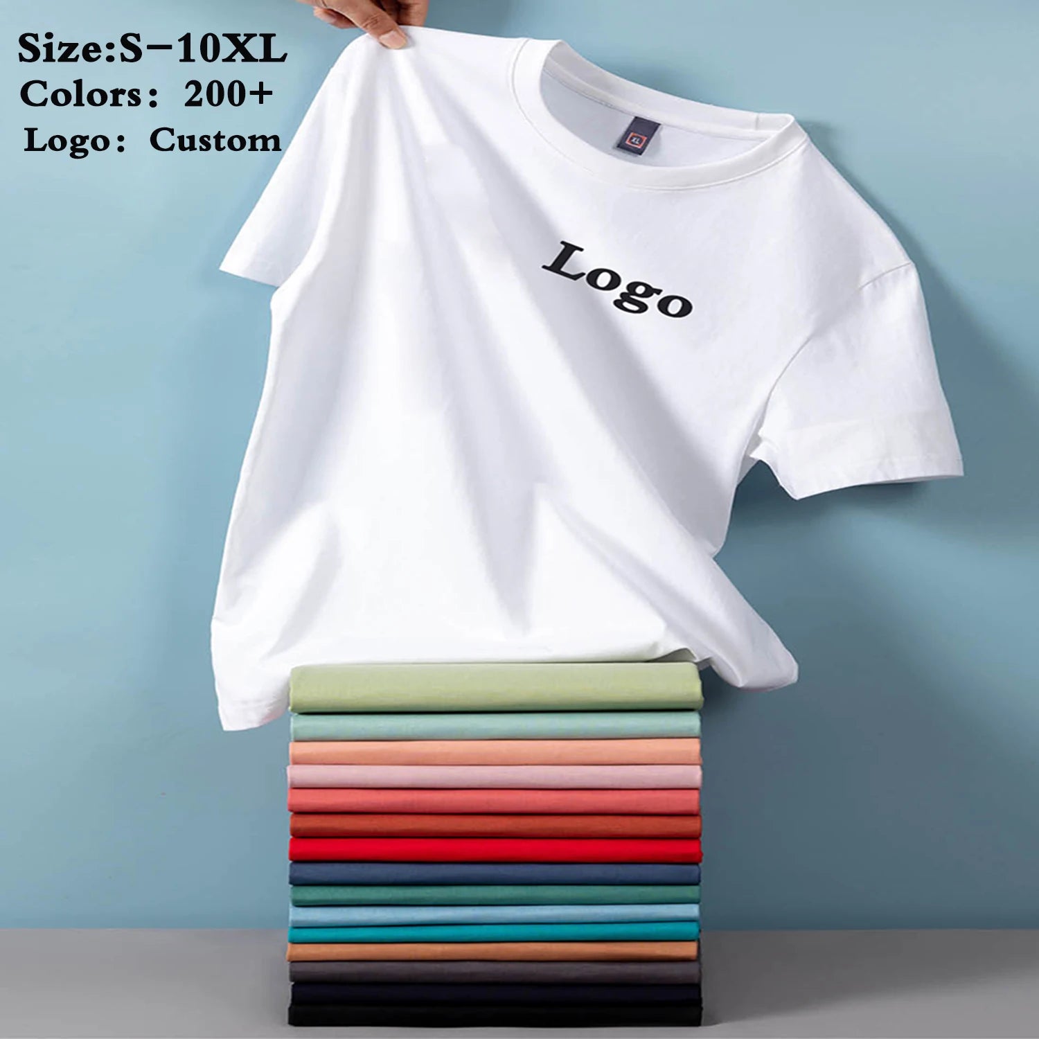 Premium Sustainable Unisex T-Shirt Short Sleeve Knitted 100% Cotton Terry Eco-Friendly Breathable Plain Solid Pattern