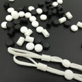 Rubber Rope Stopper White Black Cord Lock Adjuster Buckle Toggle Stopper for Earloop
