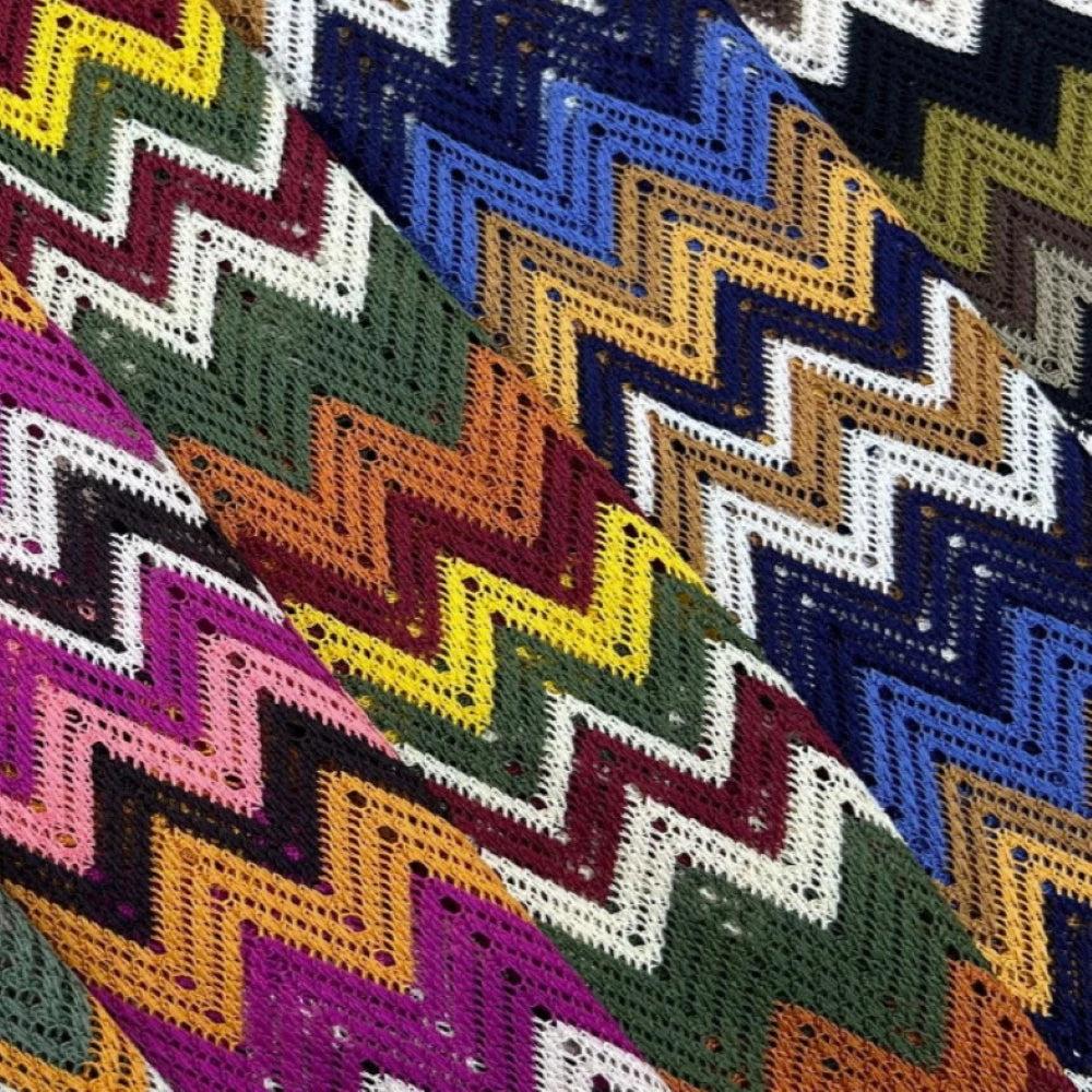 Hot Sell Manufacture 100% Polyester Crochets Wave Pattern Yarn Dyed Lace Fabric