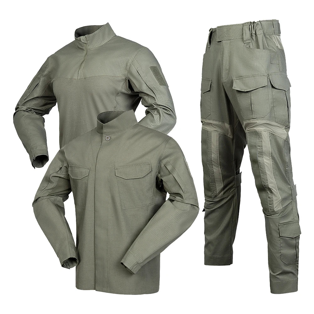 Factory Direct Outdoor Formal Green Tactical Three-Piece Set AK Combat Uniform Durable Windproof Breathable Woven Fabric Unisex