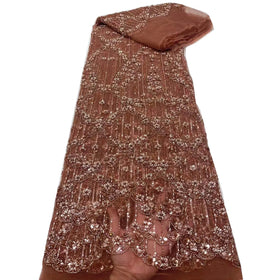 2023 Custom Wholesale Price Silver Beaded Lace Fabric Embroidered Fabric for Ladies African Lace Fabric Luxury Dresses