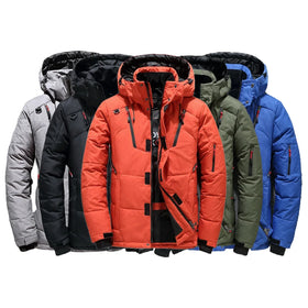 Men's Multi-Pocket Polyester Padded Jacket Short Style Warm Fashion Thickened Padded Jacket Men Outdoor Sports