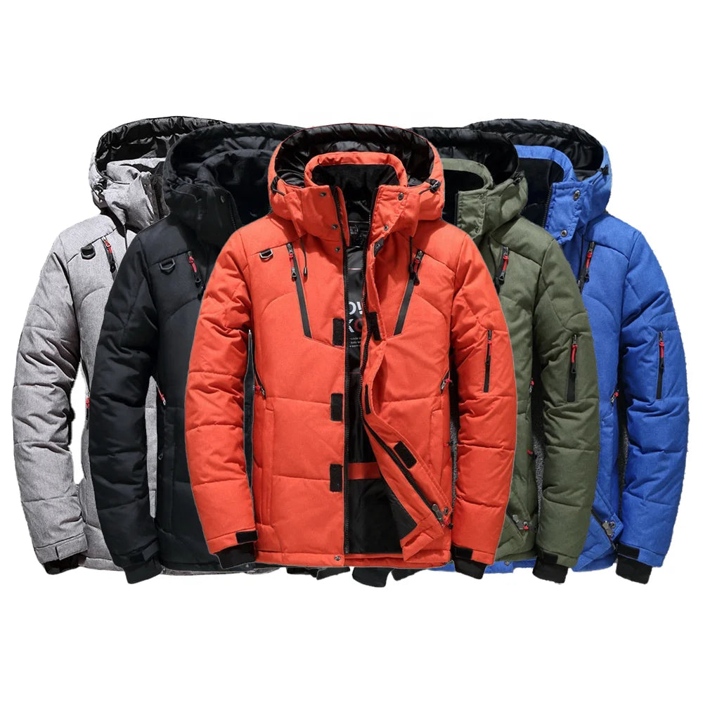 Men's Multi-Pocket Polyester Padded Jacket Short Style Warm Fashion Thickened Padded Jacket Men Outdoor Sports