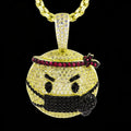Hip-Hop Streetwear Accessory Iced Out Multi-Color Cubic Zirconia Statement Jewelry Brass Emoji Pendant