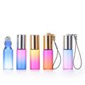 5ml Thin Gradient Perfume Glass Roll on Bottle Facial Care Metal Ball Glass Roller Essential Oil Bottle