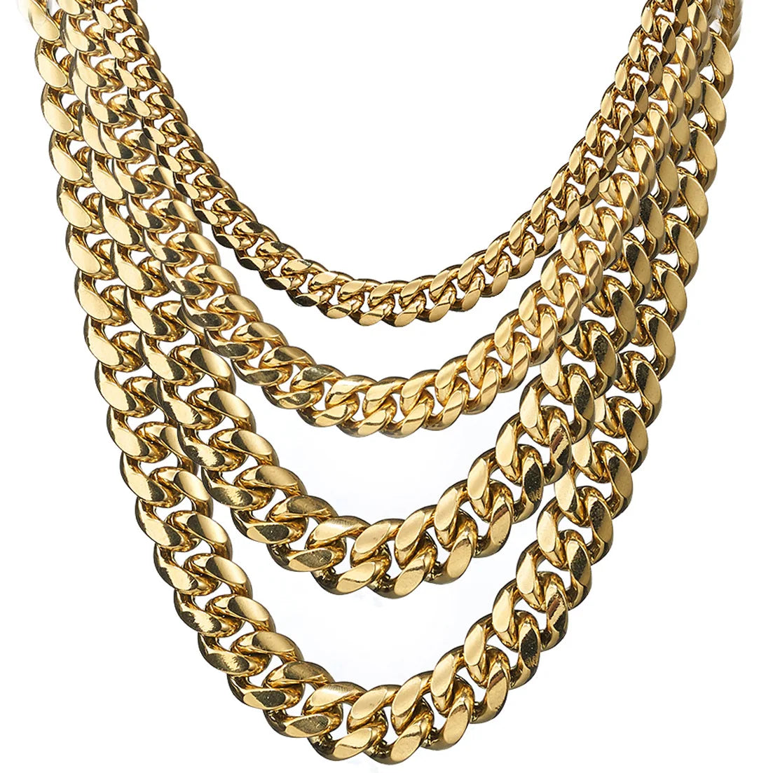 New Product Luxury Custom 14K Gold Heavy Plain Personalized Necklace 14k Gold Curb Cuban Link Chain for Men