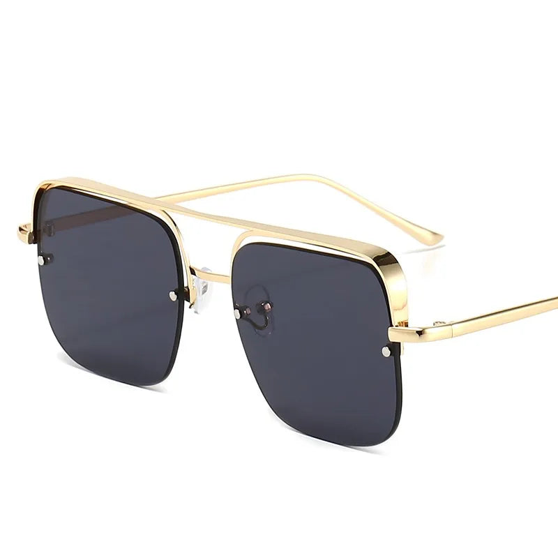 2021 Hot Selling Big Square Metal Sun Glasses Women Men Sunglasses-River Optical Half Frame Glasses