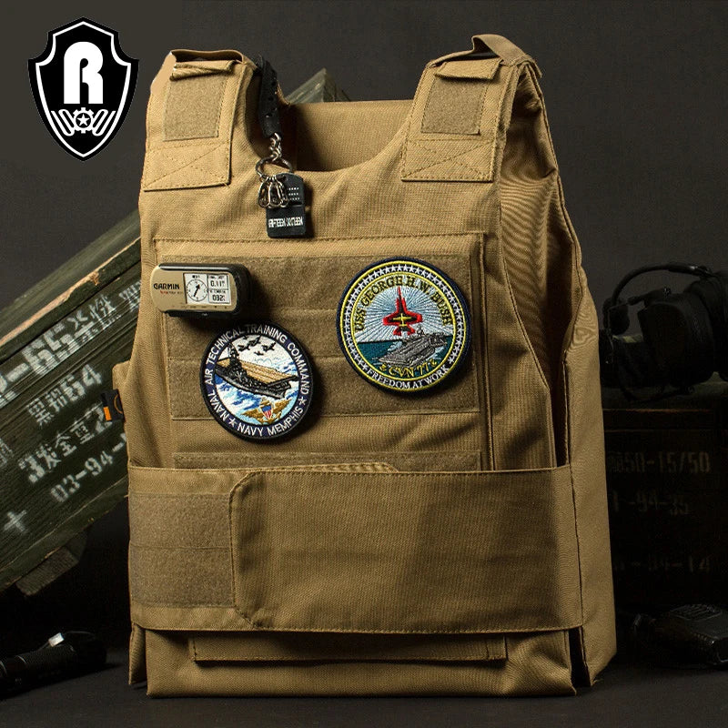 Outdoor Waterproof Nylon Tactical Vest Self Defense Vest With Steel Plate Multifunctional Tactical Vest