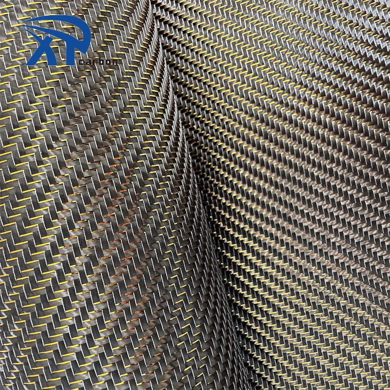 Best Quality Gold Silver Reflection Twill Carbon Fiber Fabric New Woven Technics for Car Craft Waterproof