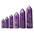 Wholesale Multi-Sized Lepidolite Stone Hexagonal Pillar Crystal Decoration Office Ornament Tower Stone Crafts DIY Gift