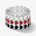 New Trendy Wedding Party Candy Color Drop Glue Enamel Love Cute Rhodium Plated 925 Sterling Silver Heart Shaped Ring