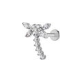ASTM F136 Titanium Zircon Dragonfly Labret Lip Helix Piercing Jewelry 16 Gauge Internal Thread Flat Children's Wedding Party