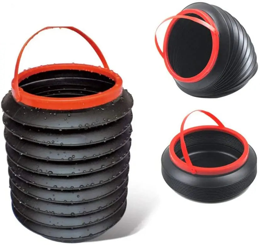 Car Portable Telescopic Trash Can Auto Round Leak-proof Folding Storage Bin Mini Household Outdoor Retractable Water Bucket MegaBDM