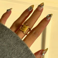 2024 Dazan HOT Winter New Ins Trendy 18k PVD Gold Plated Stainless Steel High Quality Ladies Knot Cable Ring Elegant Jewelry