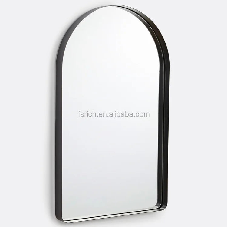 Hot Sale 4mm Thick Aluminum Alloy Framed Arched Floor Stand Customized Modern Decorative Desktop Mirror for Hotel Bathroom Wall