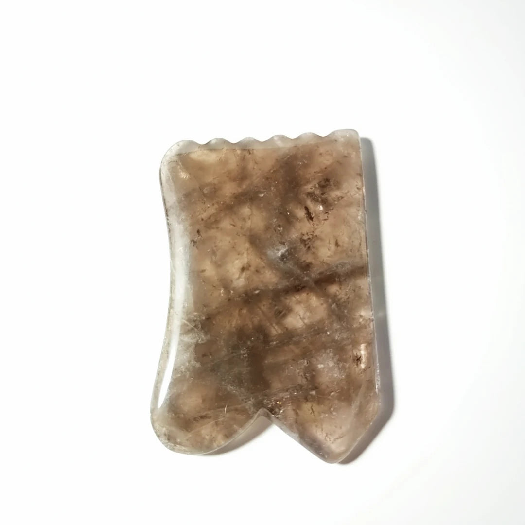 Huiying Custom Facial Body Scraping Massage Tool Spiky Concave Smoky Quartz Jade Face Gua Sha Guasha Board