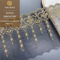 Gold Netting Lace Trim Embroidered Lolita Cuff Sewing Accessory Water Soluble Polyester Heart Organza for Clothing Home Decor
