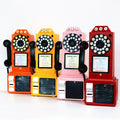 European Style Retro Desktop Decor Antique Phone Model Figurines Fashion Metal Money Boxes Crafted Bank Phone Holder