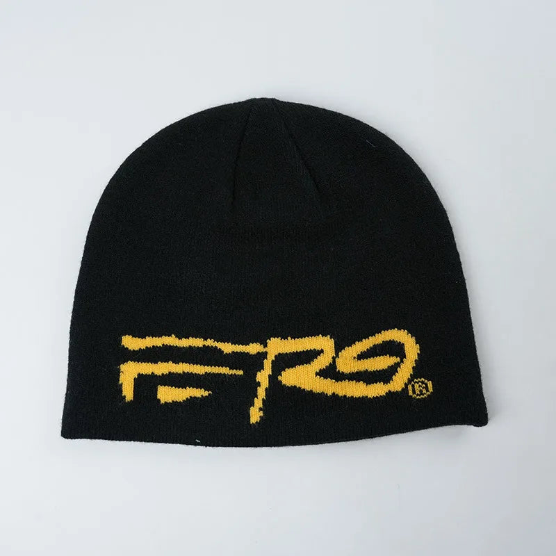 Hot Sale Winter Beanie Hat Warm Knit Jacquard Logo with Bows Characters Fruits Adjustable Thick Fleece Skull Cap for Men Women