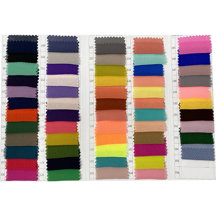 Harvest Woven 100% Polyester 100d Recycled Chiffon Dyed Fabric Blouses Dress Shirts Polyester Fiber Women With Color Card