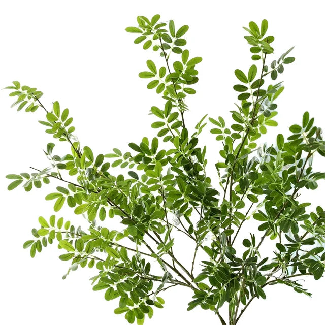 Artificial Locust Leaf Branch Plastic Real Touch Green Plants Long Stem Greenery for Valentine's Day Home Table Decoration