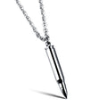 Trendy Cross-border Jewelry Bullet Head Pendant Necklace Domineering Men's Stainless Steel Necklace