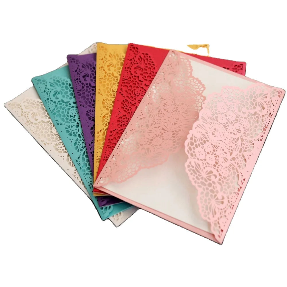 Laser Floral Pattern Rite of Passage Jackets Invitation Cards
