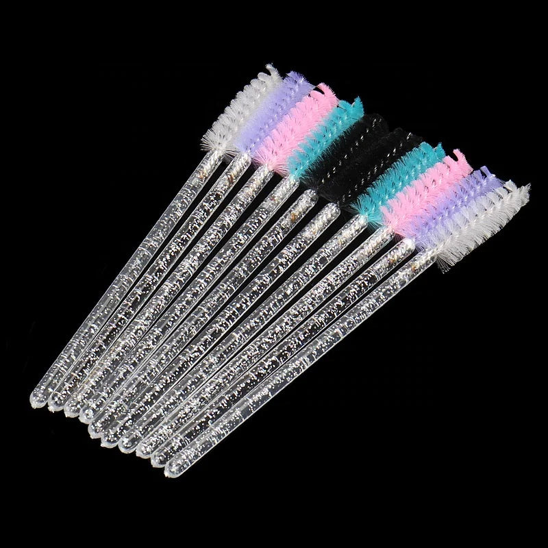 New 50 PCS /Bag Disposable Eyelashes Brushes New Colors Makeup Tool Crystal Rod Eyelash Brush