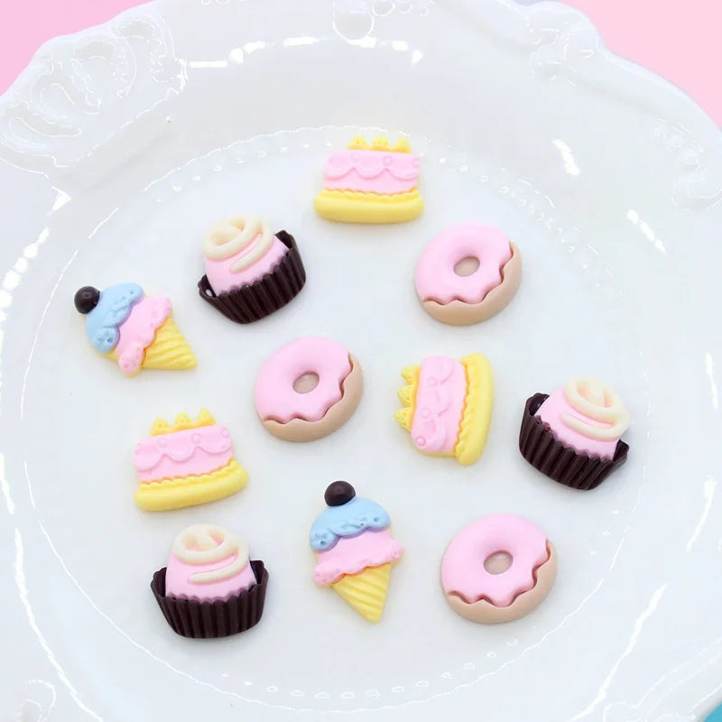 Paso Sico High Quality Shimmer 3D Resin Designs Handmade Japanese Nail Art Ice Cream Dessert Simulation Food Kawaii