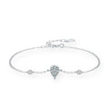 SL1635 925 Sterling Silver Simple Fashion Drop Sparkling Zirconia Link Chain Bracelet for Women Wedding Engagement Jewelry Gift