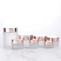 15g 30g 100g 150g Frosted Glass Jar Mini Empty Cosmetic Jar Portable Travel Eye Cream Bottle Rose Gold Lids for Cream Lotions