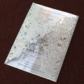 Elegant Silver Glitter Laser Cut Wedding Invitation Cards  Custom Printed Gatefold Greeting Cards with Envelope