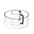 Judaica Jewish Classic Luxury Clear Black Printing Two Metallic Handle Acrylic Lucite Washing Bowl Cup
