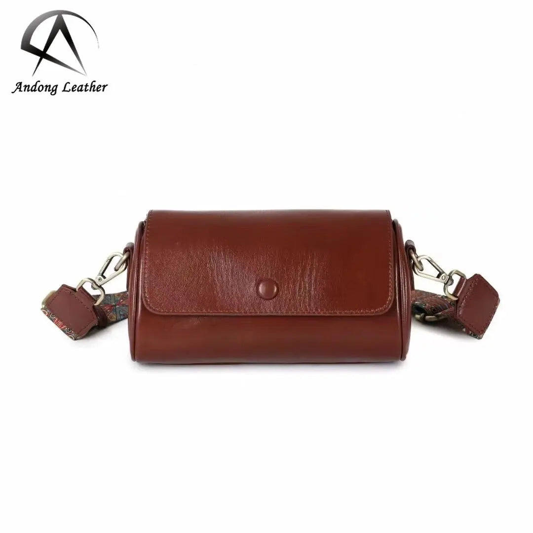 Andong Leather Shoulder Bags for Women Genuine Cow Leather Female Fashion Sling Bag Simple Outdoor Crossbody Shoulder Bags 9250