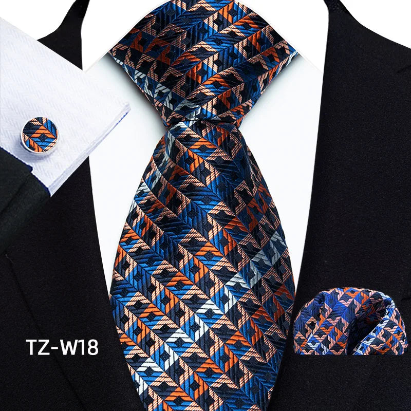 Shengzhou OEM Custom  Polyester Tie  Silk Set Mens Neck Tie Set and Pocket Square Wedding Tie Gifting Set for Men