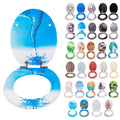 Soft Close Slow-Close Closed Front MDF PVC Foil Toilet Seat Cover Lid Zinc Alloy Hinges 1 Year Warranty Bathroom WC Accessories